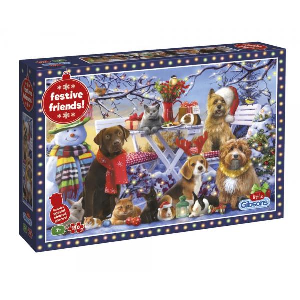 Puzzle animaux de Noël Festive Friends (150 pièces)