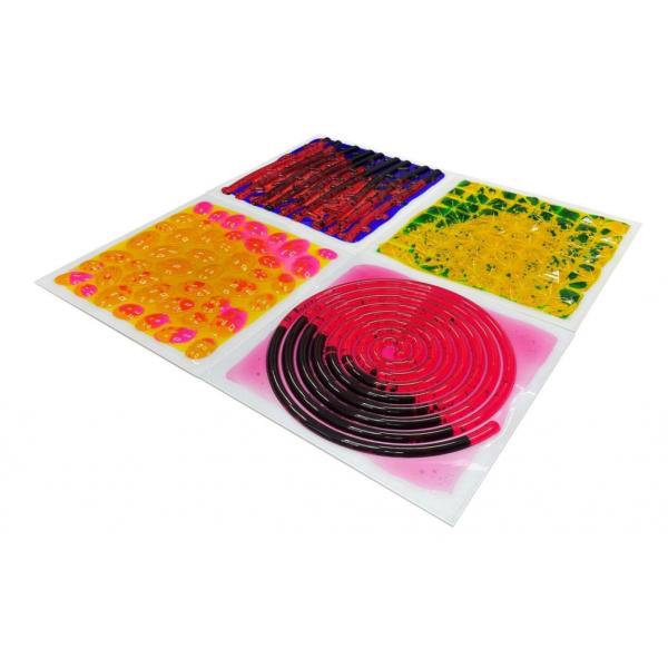 Carreaux sensoriels liquides texturés - lot de 4