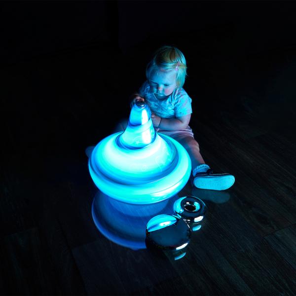 Grande toupie lumineuse et musicale