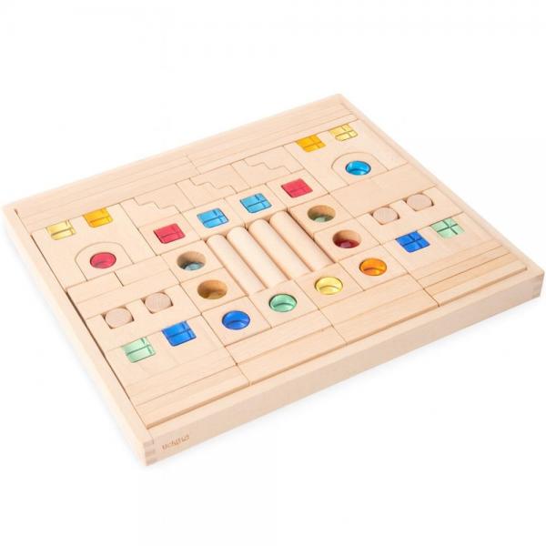 Blocs de construction en bois avec pierres précieuses