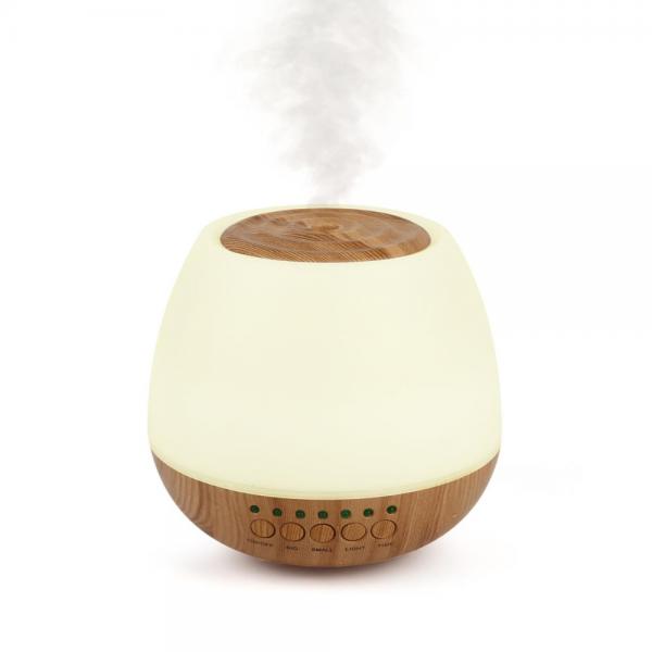 Diffuseur d'arômes lumineux en bois avec haut-parleur