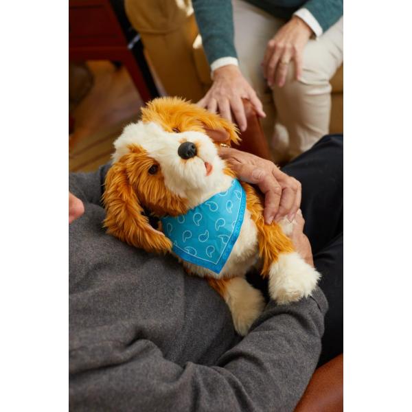 Chien interactif - tacheté marron et blanc
