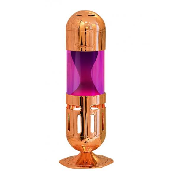 Lave à lampe POD avec bougie - plaqué cuivre violet/rose