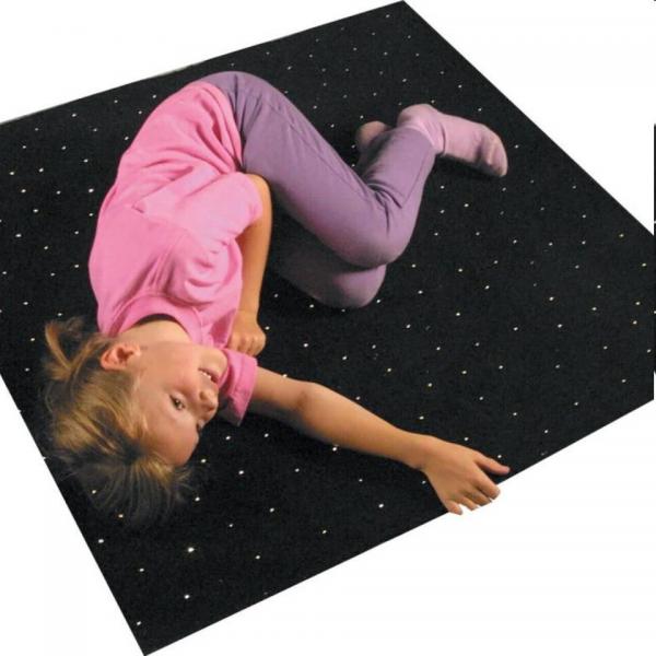 Tapis voie lactée - noir 200 x 120 cm avec Source lumineuse