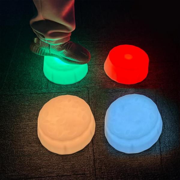 Pierres de marche sensorielles lumineuses rondes