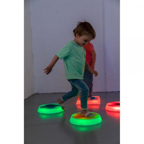 Pierres d'équilibre sensorielles rondes à LED avec liquide