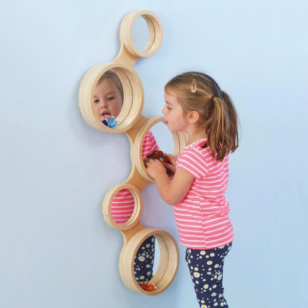 Miroirs ronds en cadre en bois