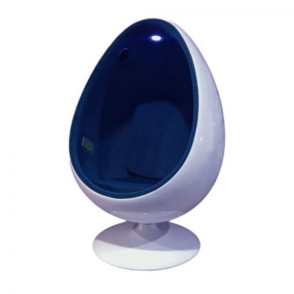 Chaise sensorielle POD en forme d'œuf avec lumière et haut-parleurs - couleur bleue