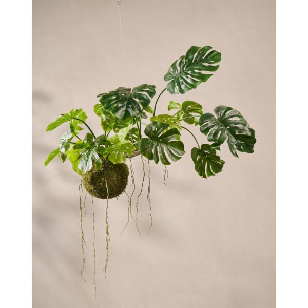 Plante artificielle suspendue Monstera verte Silk-ka – 80 cm