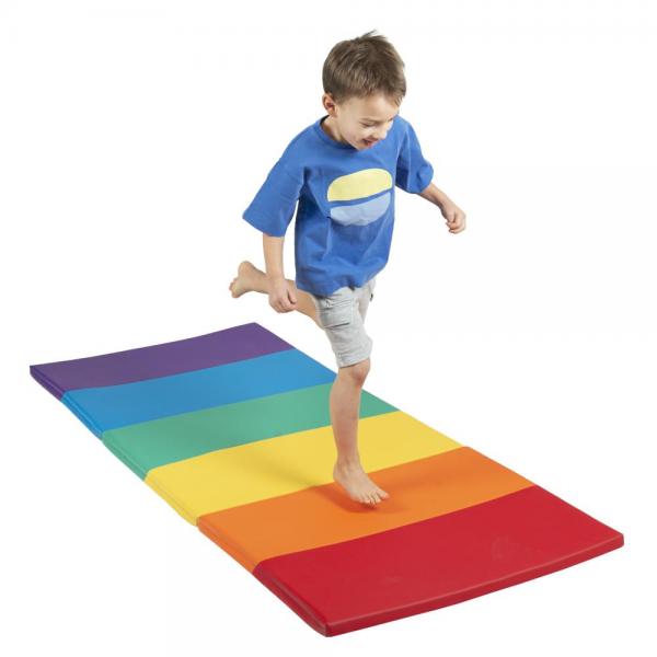 Softplay - tapis de jeu pliable aux douces couleurs de l'arc-en-ciel