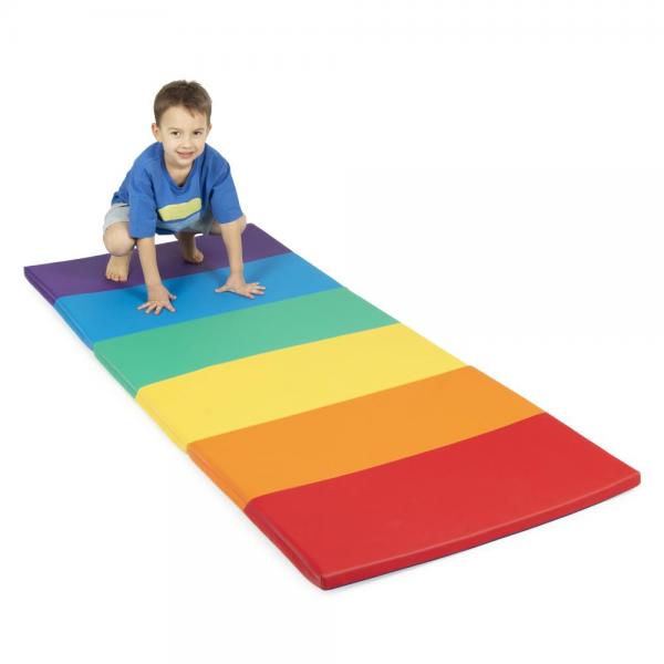 Softplay - tapis de jeu pliable aux douces couleurs de l'arc-en-ciel