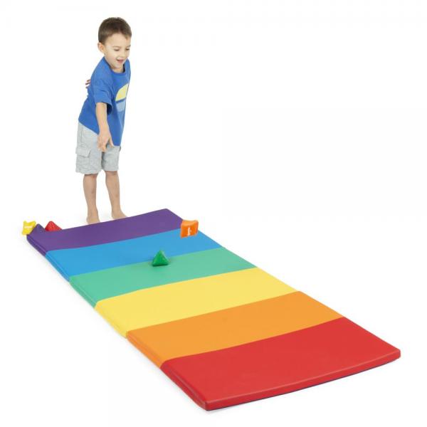 Softplay - tapis de jeu pliable aux douces couleurs de l'arc-en-ciel