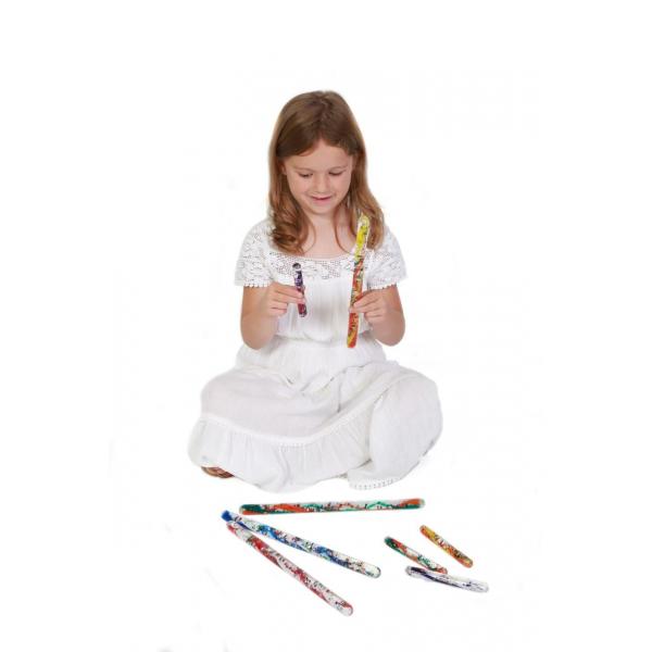 Bâtons pailletés en spirale petits - set 4