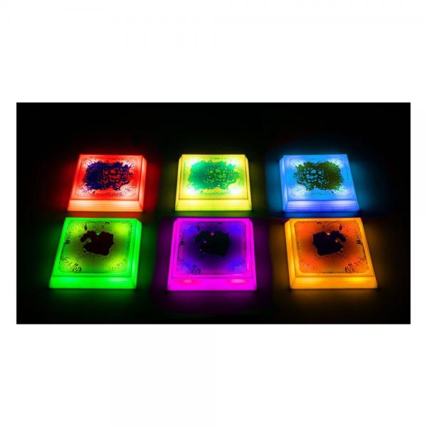 Pierres d'équilibre sensorielles carrées à LED avec liquide