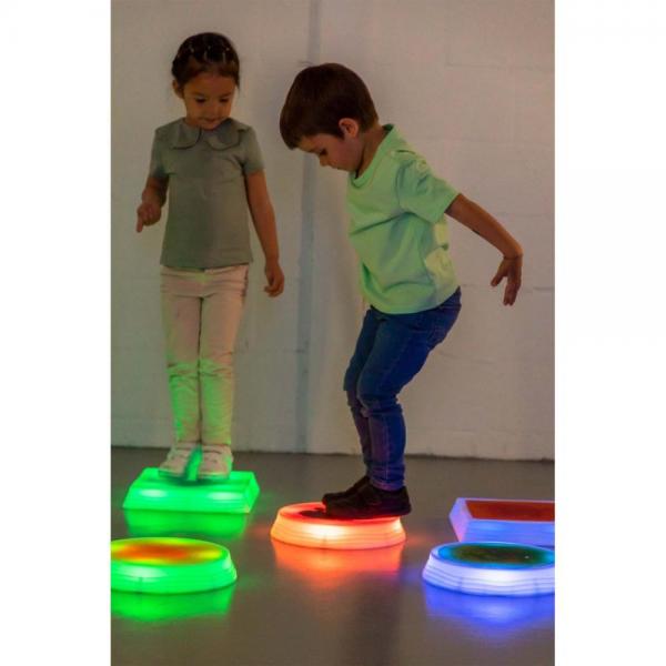 Pierres d'équilibre sensorielles carrées à LED avec liquide