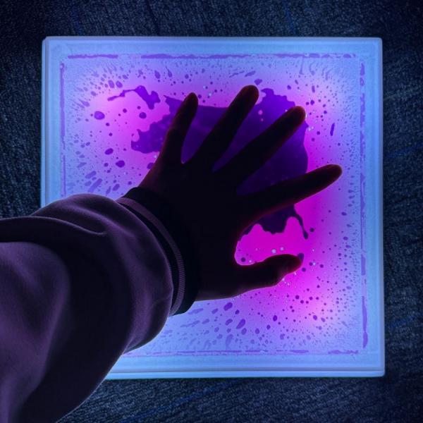 Pierres d'équilibre sensorielles carrées à LED avec liquide