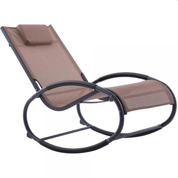 Chaise à bascule Wave Rocker - Macchiato & gris mat