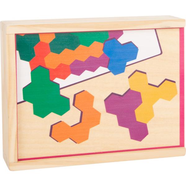 Puzzle en bois hexagonal - Jeu d'apprentissage
