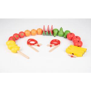 Gros fruits en bois à enfiler