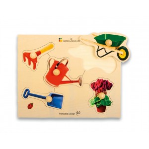 Puzzle à grands boutons - outils de jardin