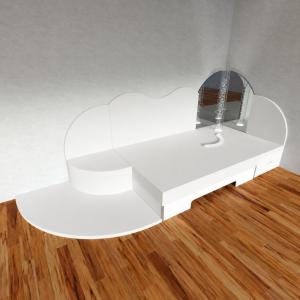 Module d'angle étendu avec matelas à eau confort 160x200 cm