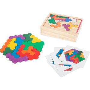 Puzzle en bois hexagonal - Jeu d'apprentissage